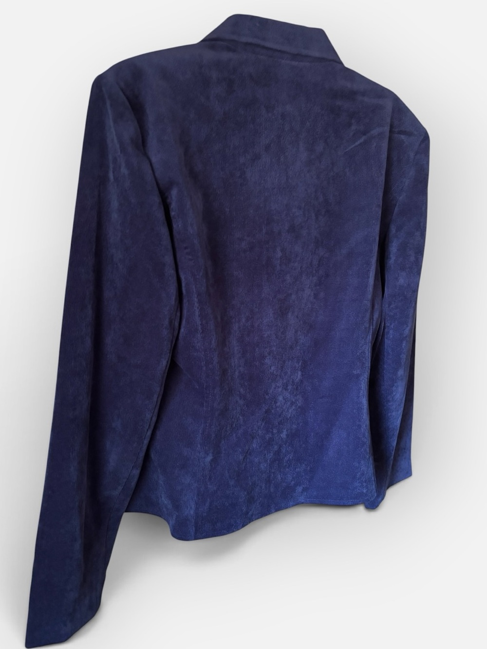 Studio Works Navy Blue Corduroy Structured Two Button Career Blazer Size 10 - Picture 6 of 9